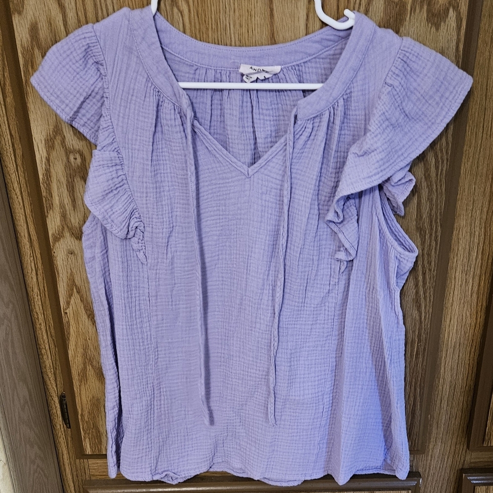 ANDREE BY UNIT Lavender Ruffle Blouse